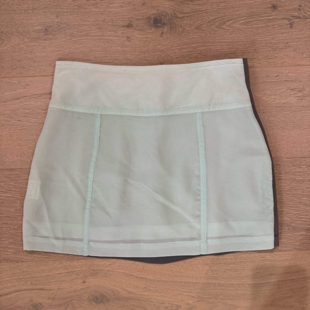 Jade & Elizabeth 100% silk mini color block skirt